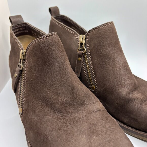Hush Puppies Women’s Brown Leather Side-Zip Ankle Boots Size 9.5M - Picture 6 of 10